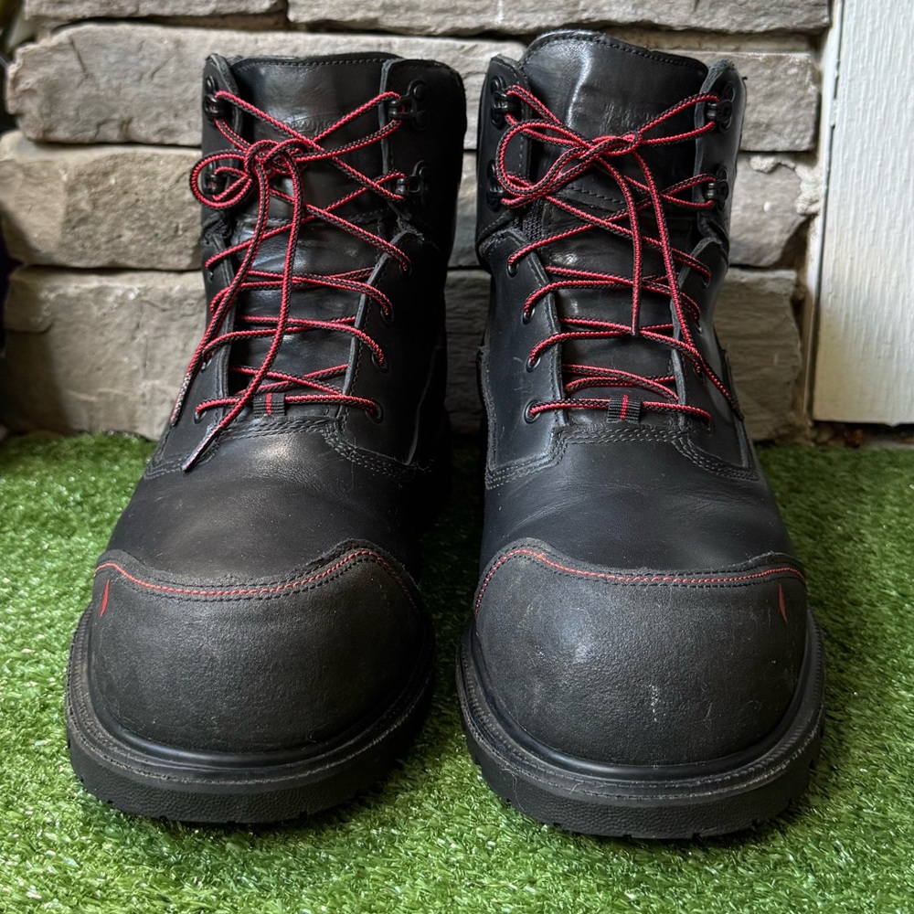 Red Wing Shoes Black and Red Men's Boots - Picture 4 of 12